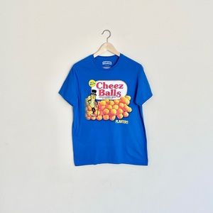 Planters Cheez Balls Mr. Peanut Retro Graphic Blue T Shirt Adult size Medium